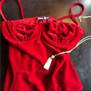 Bisou Bisou Vintage brand new Red Velvet Camisole